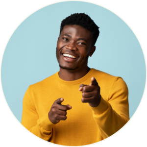 Person facing forward with an inviting gesture, representing patient‑centered psychiatric medication management and collaborative mental health care.